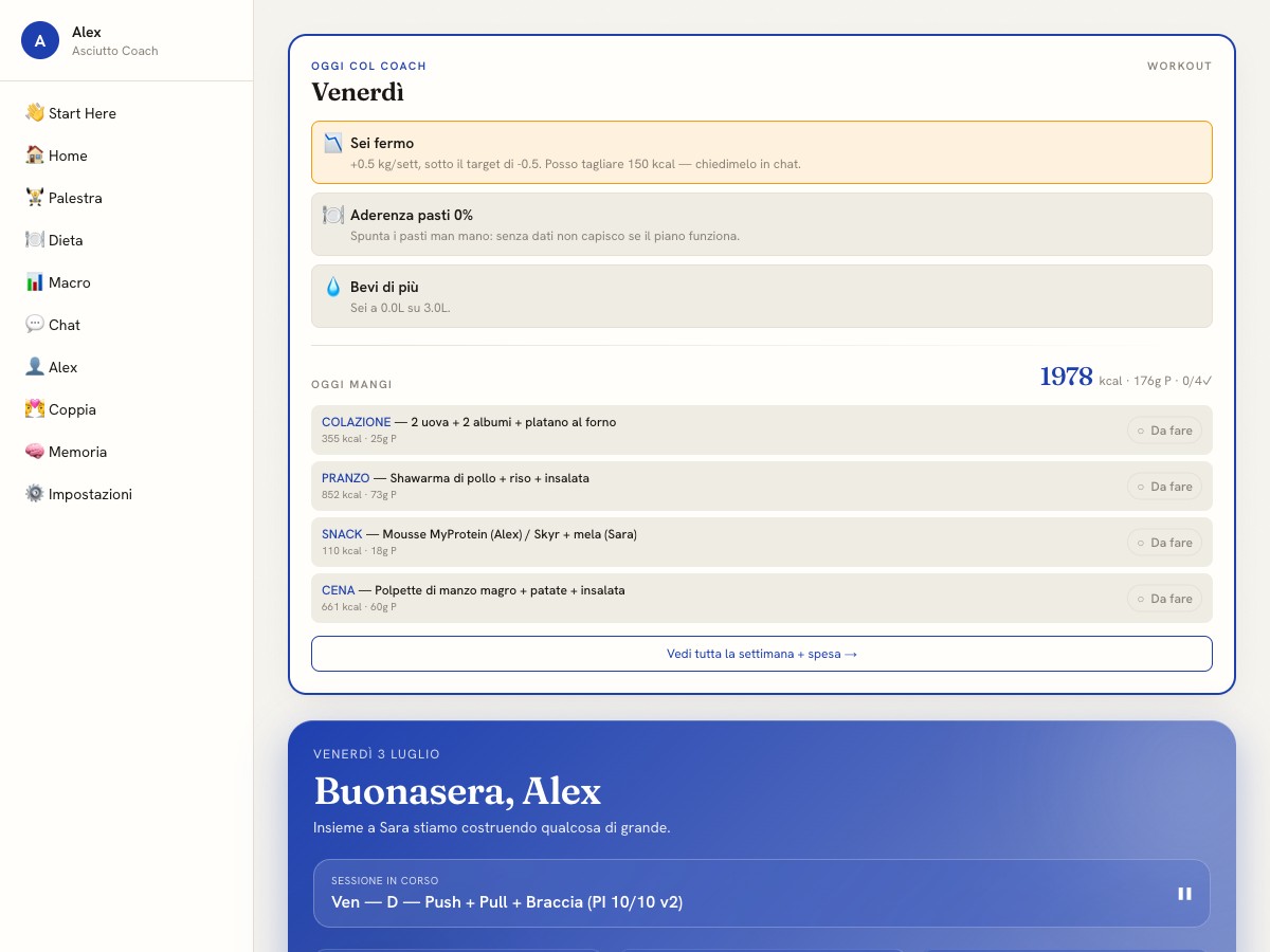 Asciutto — AI coach app